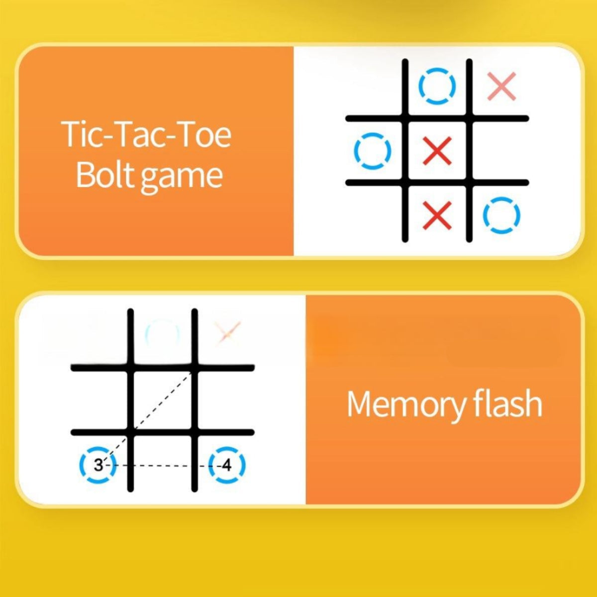 3-in-1 Classic Pocket Puzzle Game Console | Tic-Tac-Toe, Maze & Bolt
